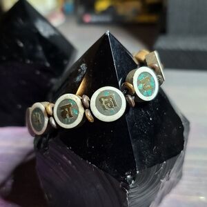 Gemstone & Wood Om Mani Bracelet